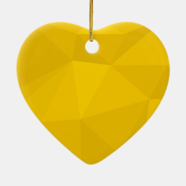 Gult, modern, coola, trendig, stadsgeometrisk kons julgransprydnad keramik (Baksidan)