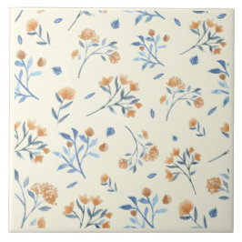 Gult Modern Farmhouse Wildblomme Ceramic Tile Kakelplatta