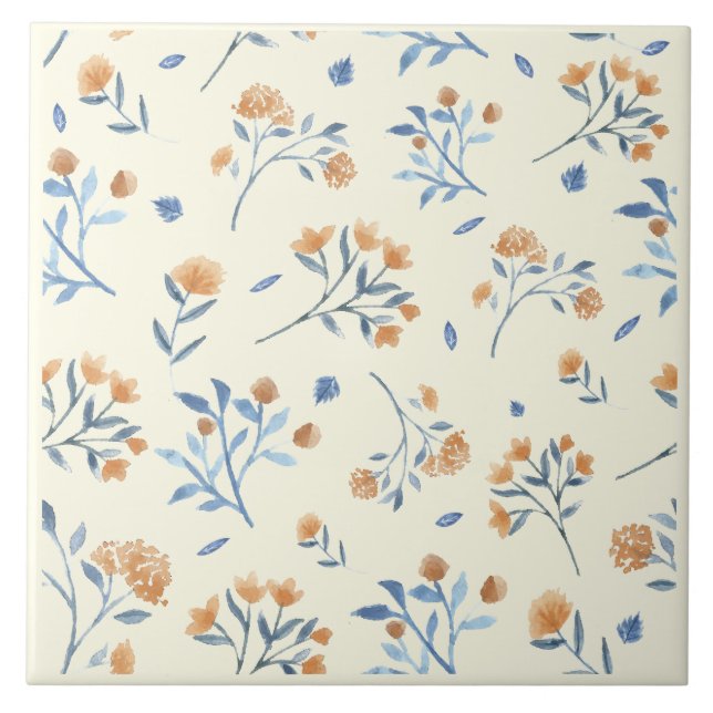 Gult Modern Farmhouse Wildblomme Ceramic Tile Kakelplatta (Framsidan)