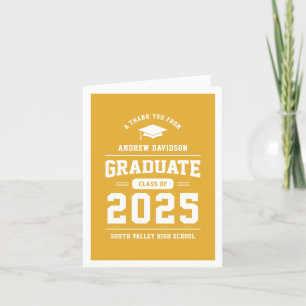 Gult Modern klass för 2025 Studenten tomt Tack Kort