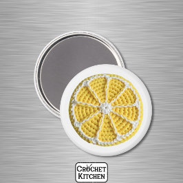 Gult Modern Minimal Fresh Crochet Lemon-segment Magnet