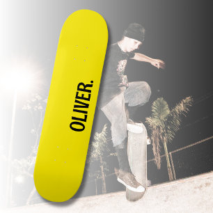 Gult Modern Namn Klassiskt Trendig Mini Skateboard Bräda 18,5 Cm