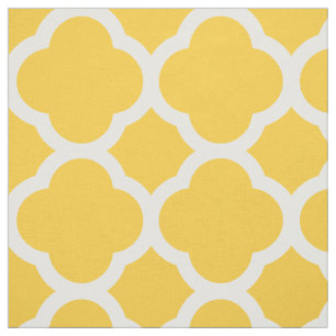 Gult Modern Quatrefoil stor  Tyg
