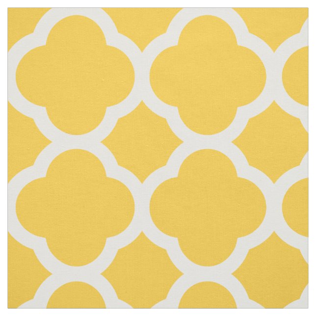 Gult Modern Quatrefoil stor  Tyg (Provkarta)