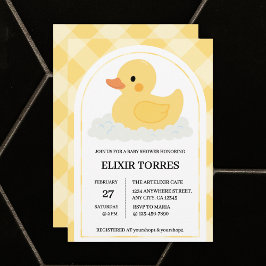Gult Modern Rubber Ducky Baby Shower Inbjudningar