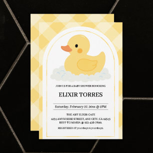Gult Modern Rubber Ducky Baby Shower Inbjudningar