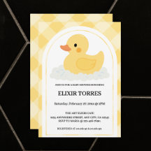 Gult Modern Rubber Ducky Baby Shower