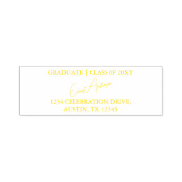 Gult Modern Simple Studenten Returadress Självfärgande Stämpel