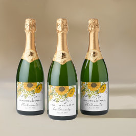 Gult Modern Sunblommor Bouquet Bröllop