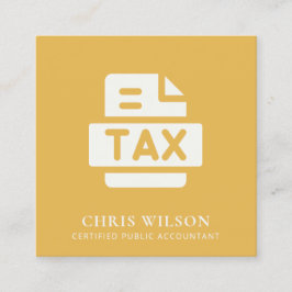 GULT MODERN TAX RETURN AGENT PREPARER ICON FYRKANTIGT VISITKORT