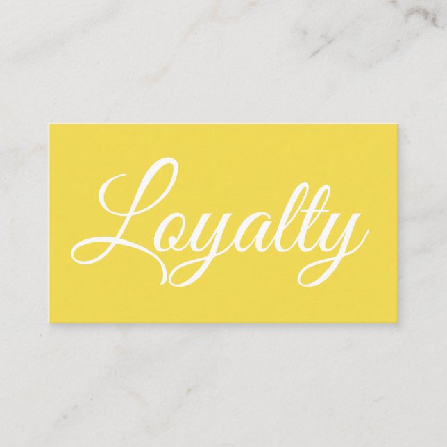 Gult modernt lojalitetkort för elegant visitkort (Framsida)