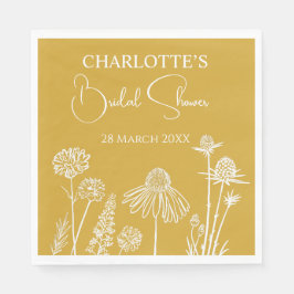 Gult Möhippa för jokererad Blommigt Pappersservett