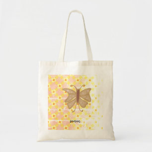 Gult Monarch Butterfly Tote Bag Tygkasse