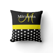 Gult Monogram Black med White Polka dots