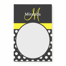 Gult Monogram Black White Polka Dot