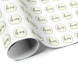 Gult Monogram Logotyp för första Anpassningsbarna Presentpapper