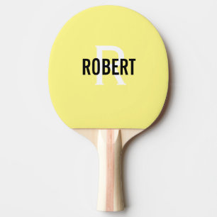 Gult monogram namn ping pong paddle pingisracket