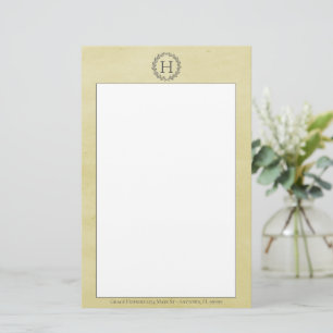 Gult Monogram utandningsstation Brevpapper