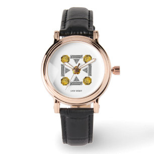 Gult Mönster Armbandsur