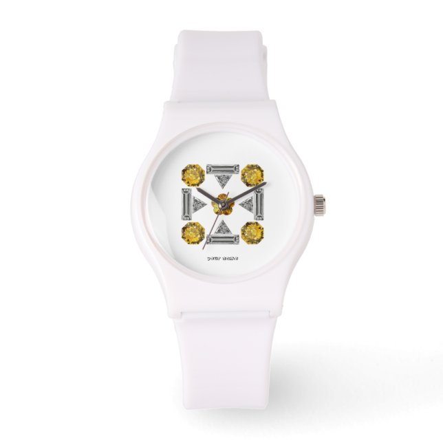 Gult Mönster Armbandsur (Framsida)