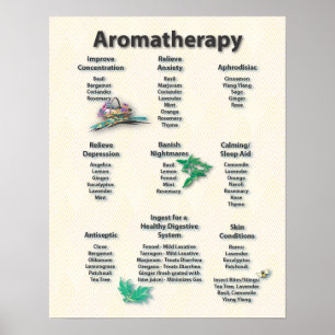 Gult Mönster Aromaterapidiagram Poster