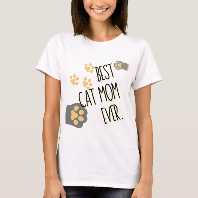 Gult Mönster:s bästa Kat Mamma någonsin T Shirt (Framsida)