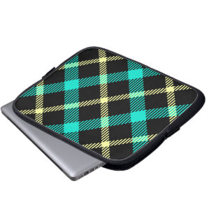 gult mönster, sotsk tartan laptop fodral