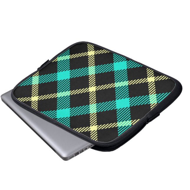 gult mönster, sotsk tartan laptop fodral (Framre botten)