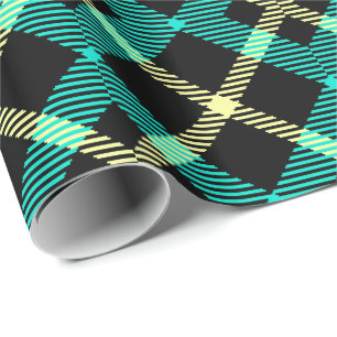 gult mönster, sotsk tartan presentpapper