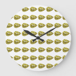Gult Mönster Stor Klocka