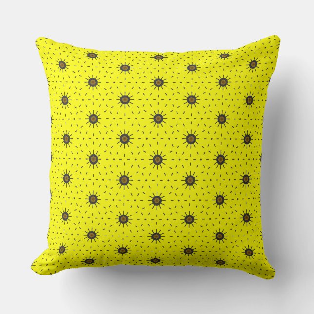 Gult mönsterdesign  kudde (Framsida)