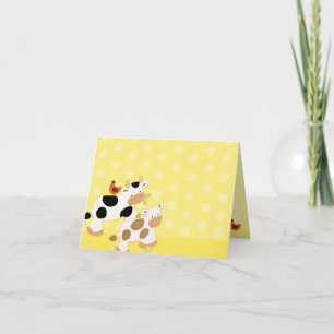 Gult Moo Cows Note Card Anteckningskort