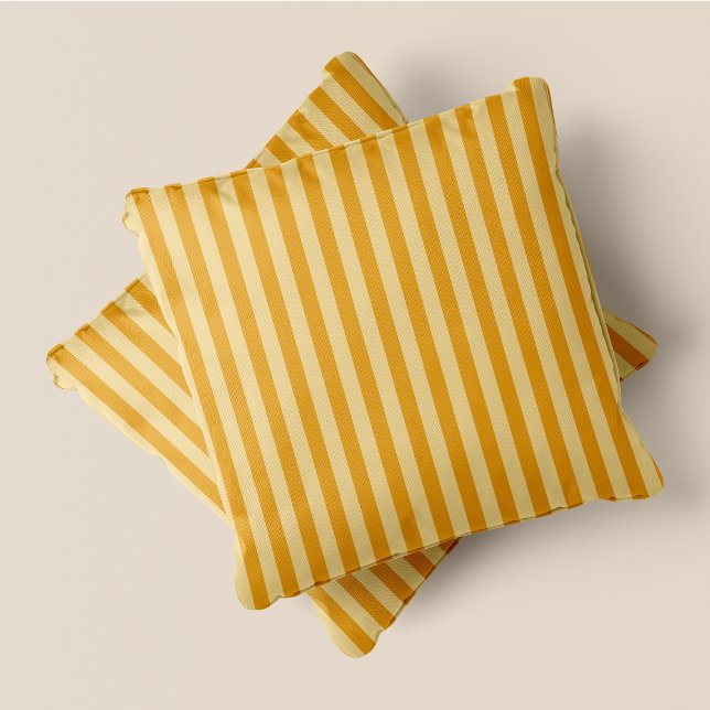 GULT & MÖRK GULT RAND KUDDE (Yellow & Dark Yellow Stripes Throw Pillow)