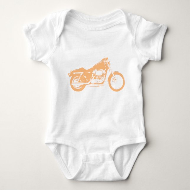 Gult Motorcykel Baby Bodykostym Tröja (Framsida)