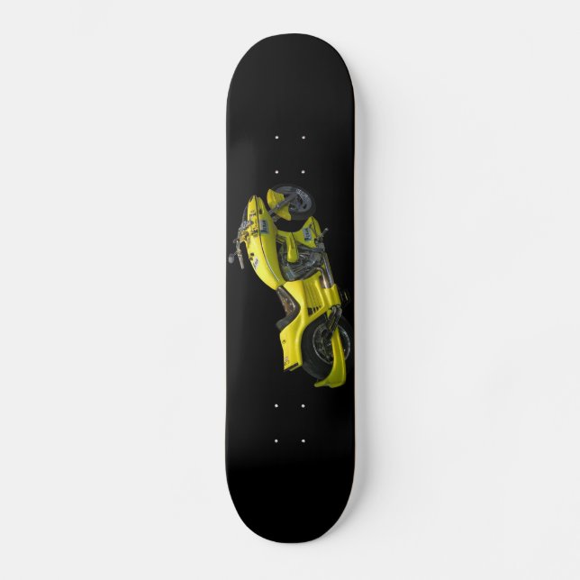 Gult Motorcykel Skateboard (Framsida)