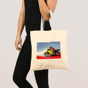 Gult Motorcykel Tote Bag Tygkasse
