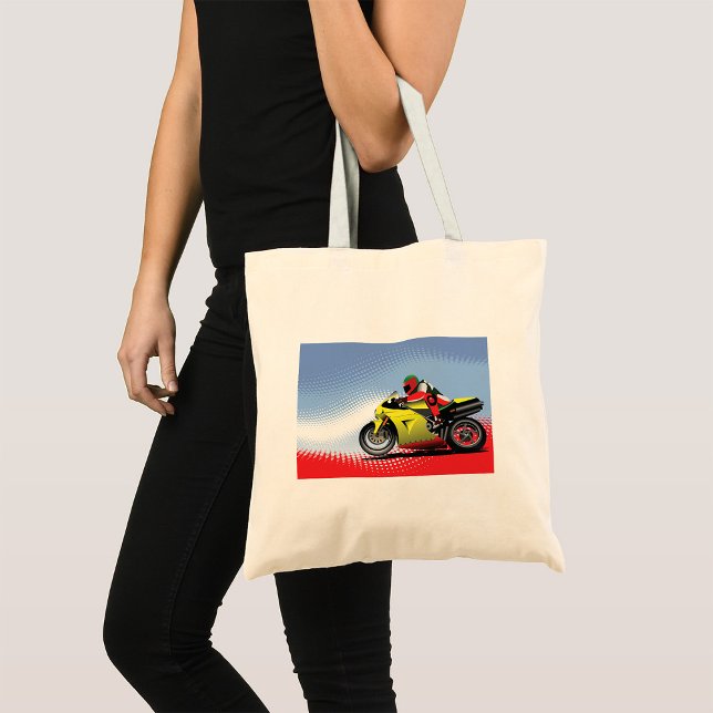 Gult Motorcykel Tote Bag Tygkasse (Skapare uppladdad)