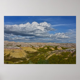 Gult Mounds Panorama, Badlands nationalpark. Poster