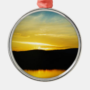 Gult Mt Sjö Sunset Julgransprydnad Metall