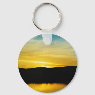 Gult Mt Sjö Sunset Nyckelring