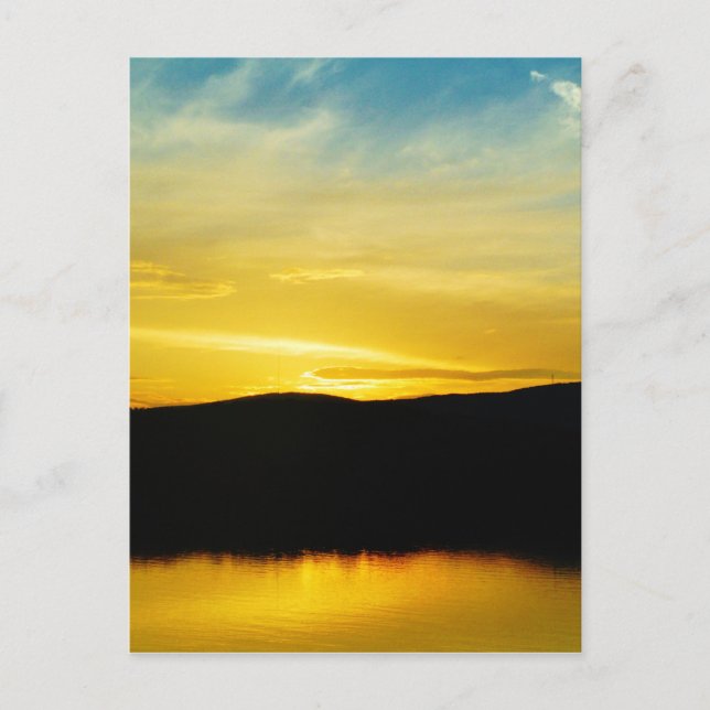 Gult Mt Sjö Sunset Vykort (Framsida)