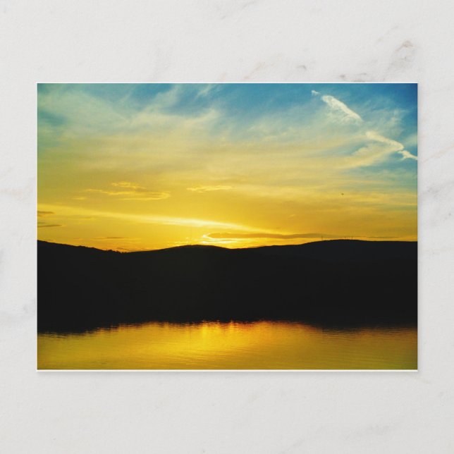 Gult Mt Sjö Sunset Vykort (Framsida)