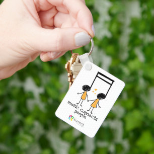 Gult Music Connections People Keychain Nyckelring