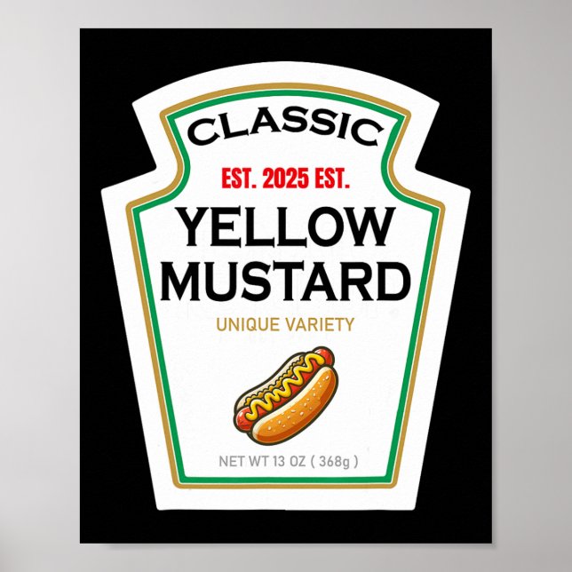 Gult Mustard Diy Costume Matching Par Groups Poster (Framsidan)