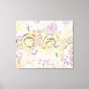 Gult Mustard vrider linjer och grumlig orange Canvastryck