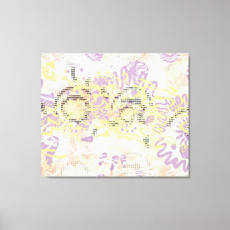 Gult Mustard vrider linjer och grumlig orange Canvastryck