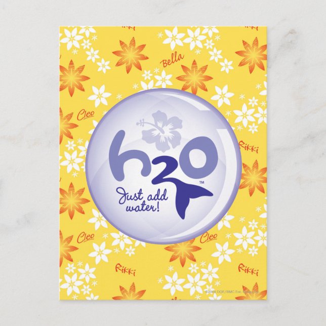 Gult Namn Mönster Vykort (Framsida)