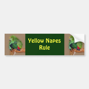 Gult Naped Amazons Rule Bumper Sticker Bildekal