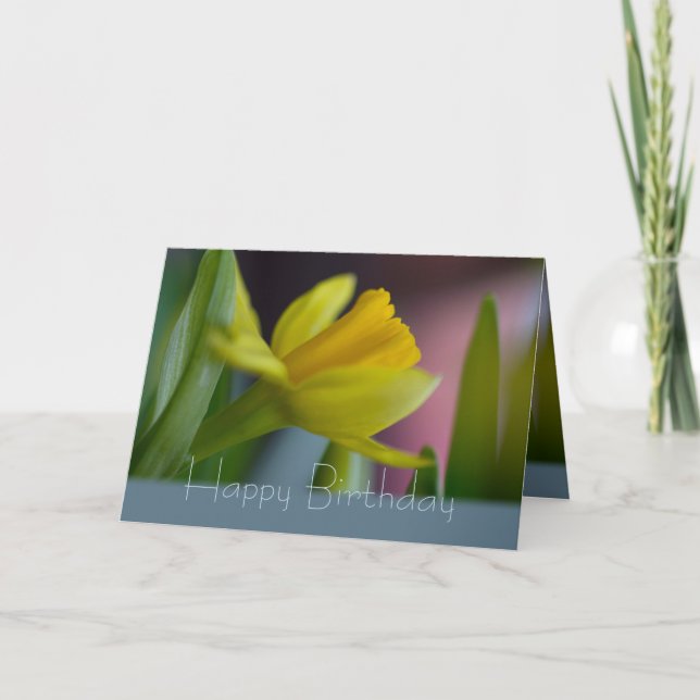 Gult narcissus blomC0743 Grattis på födelsedagen Kort (Framsida)