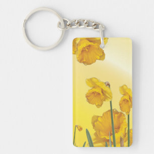 Gult Narcissus Daffodil Nyckelring